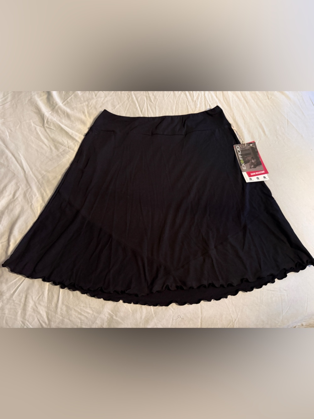 Exofficio Black Circle Skirt with Ruffle Hem